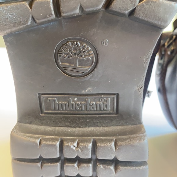 Timberland Brown Leather Hiking Ankle Boots Preowned Women Sz.6M man made soles - Picture 8 of 8